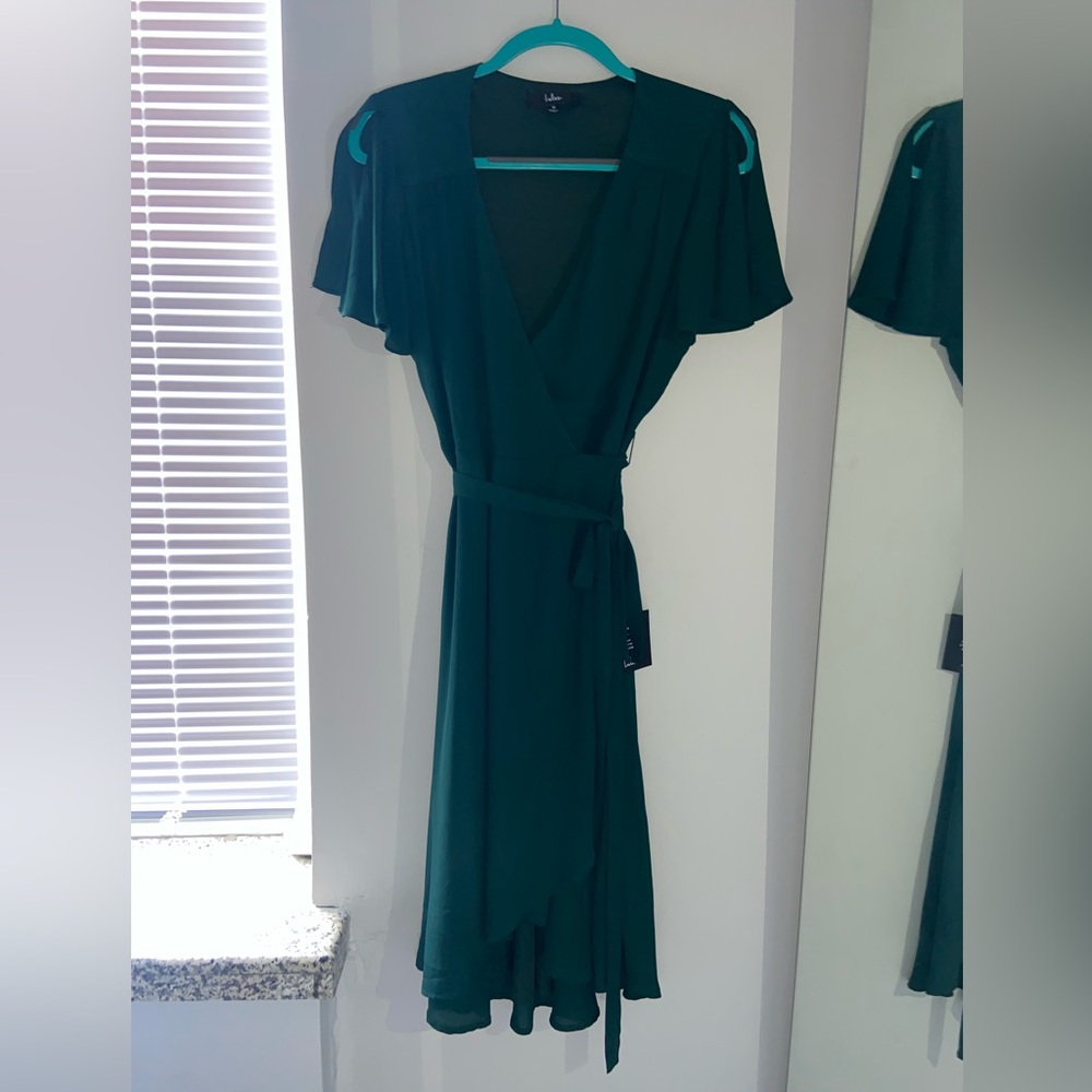 NWT - Lulus Emerald Green Wrap Dress